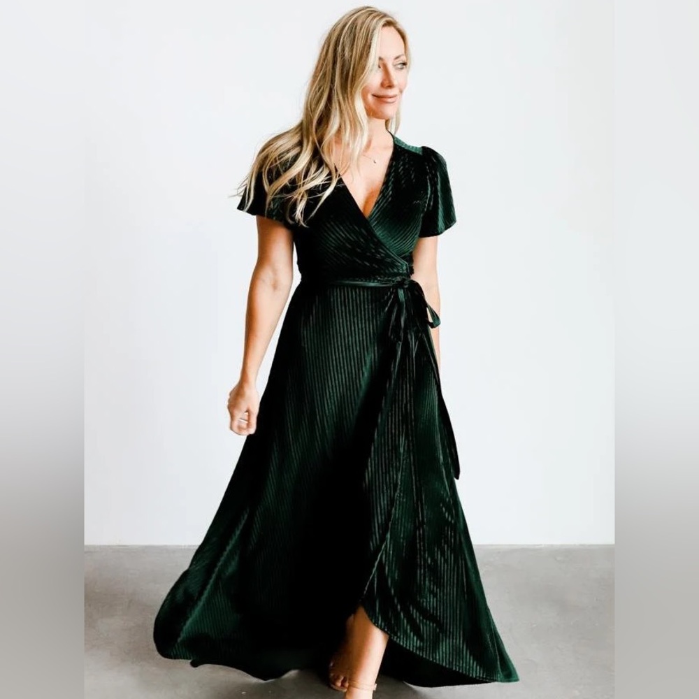 Baltic Born Andi Ribbed Velvet Wrapped Dress